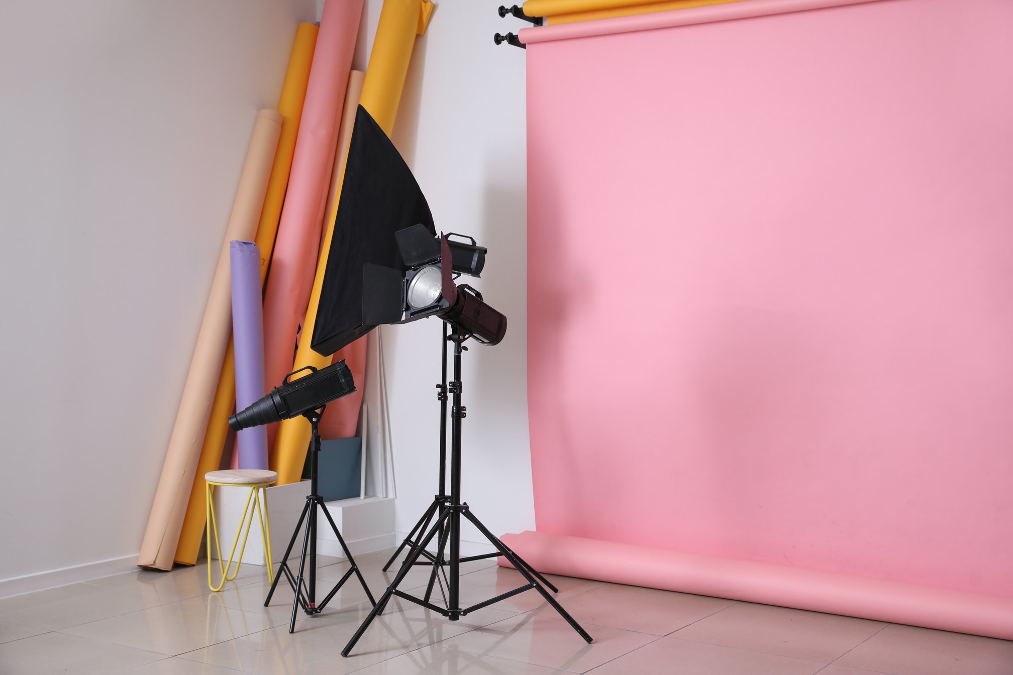 Interior of Photo Studio with Modern Equipment